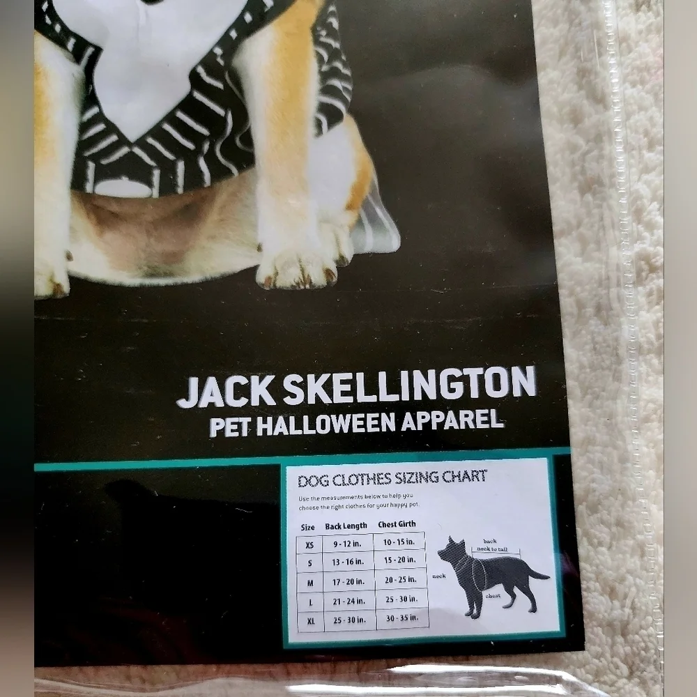 New Disney Nightmare Before Christmas Jack Skellington Dog Halloween Costume, L
